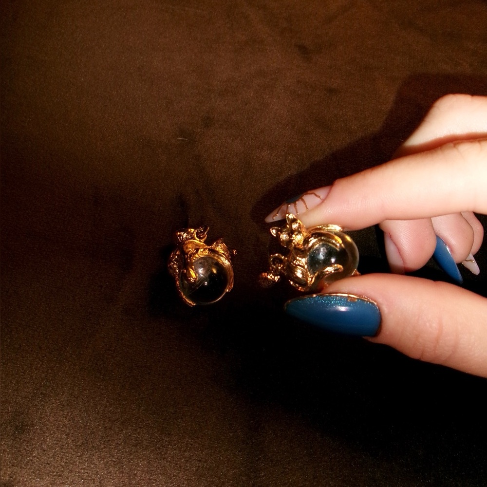 Marble Cat Earrings